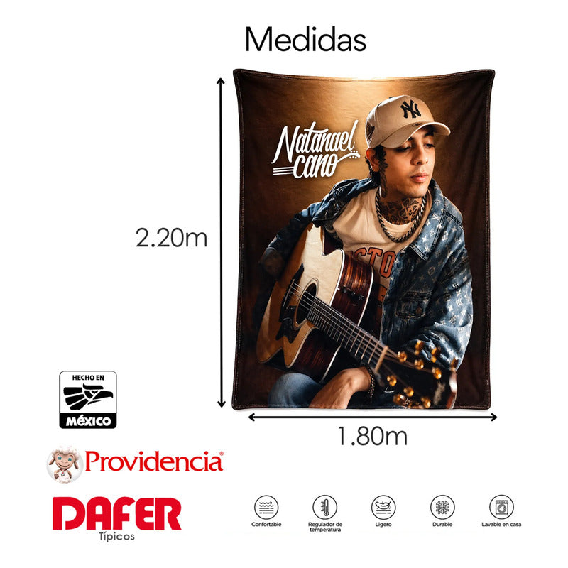 Cobertor Serenity Matrimonial Diseños Artistas Providencia® Natanael Cano 900 G Multicolor