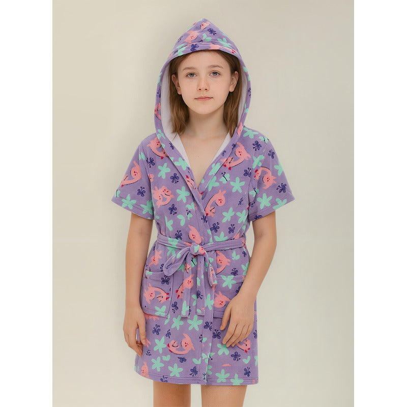 Bata De Baño Microfibra Estampada Diseños Animados