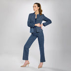 Blazer Casual Corto Houndstooth Para Dama Marca Vanity®
