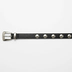 Cinturón Casual Básico Para Mujer Con Remaches Metálicos Negro Lisa 103 Cm