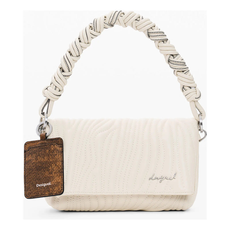 Bolso De Mujer Mediano Con Relieves 26saxpbb/1008 Desigual® Beige Relieves Níquel