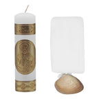 Set Para Bautizo Vela+concha+toalla+caja De Madera