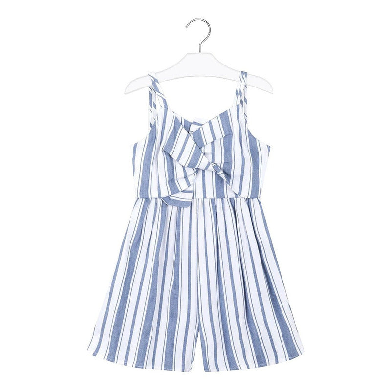 Mono Corto Lino Rayas Para Niña Mod. 6813 Marca Mayoral ®