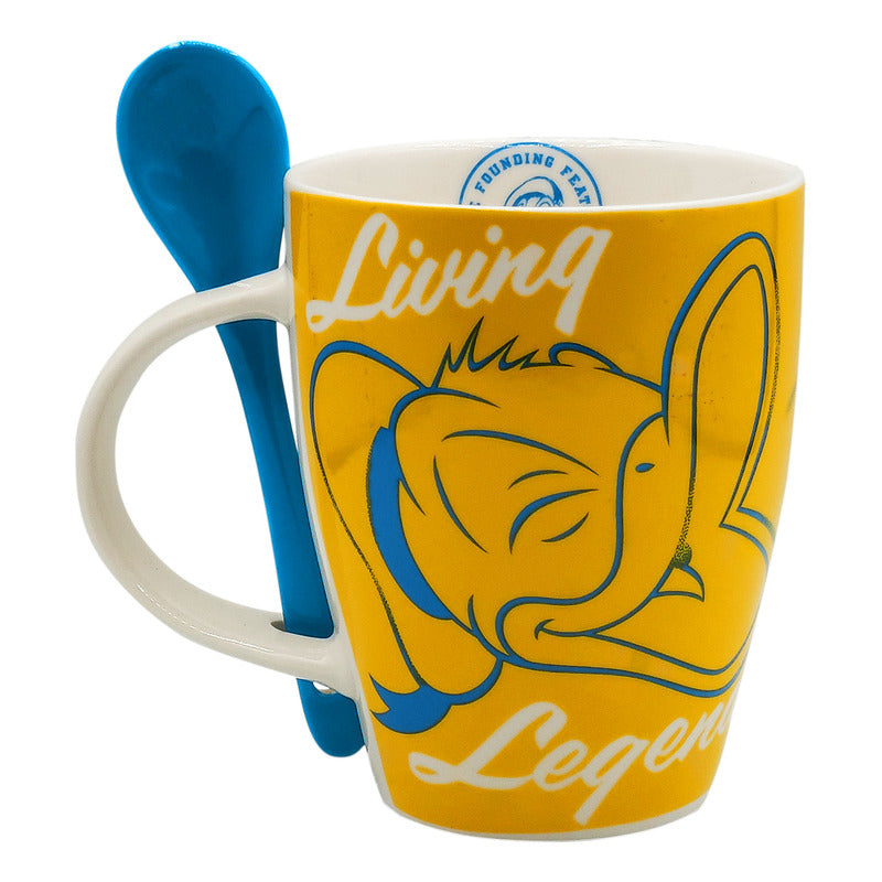 Taza De Porcelana 2pz Con Cuchara Diseño Animado 310ml