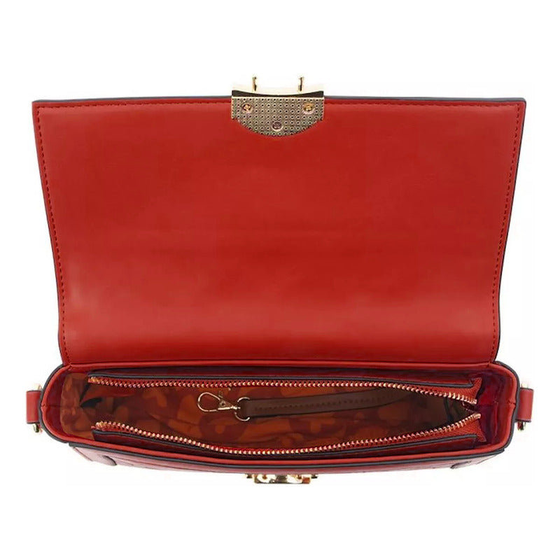 Bolsa Crossbody Para Mujer Mod. Ji 2256 Marca Jaime Ibiza® Rojo Lisa Níquel