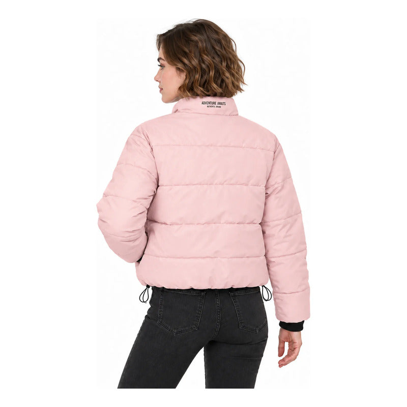 Chamarra Acolchada Para Mujer Mod. Dw90-pol9081 Greenlander® Rosa Ch Capitonado