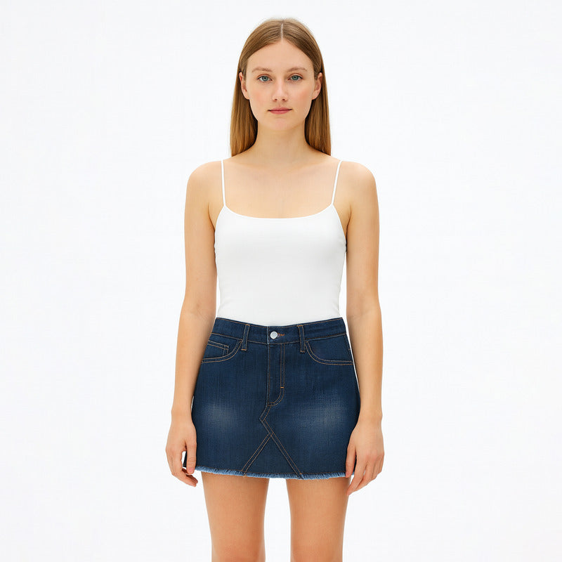 Falda De Mezclilla Para Mujer Mod. Ssjsskd Marca Skannda®