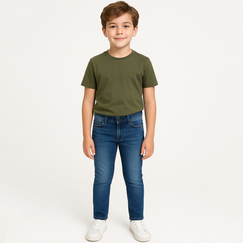 Pantalón Mezclilla Para Niño Mod.7585 Marca Mayoral® Azul Claro Liso 16