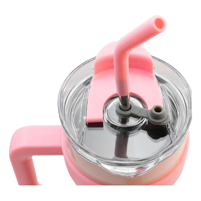 Termo Doble Pared Acero Inoxidable Con Asa/popote 1.2l Nuvó®