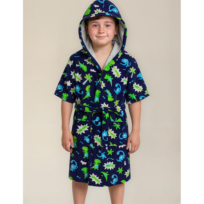 Bata De Baño Microfibra Estampada Diseños Animados