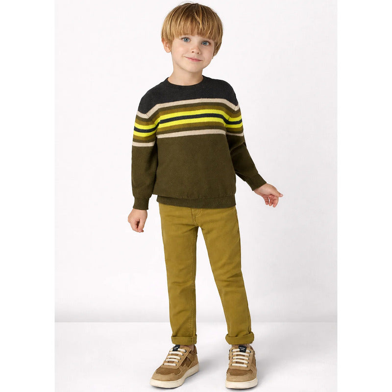 Pantalón Casual Para Niño Mod. 4539 Marca Mayoral® Verde Pesto Liso 3
