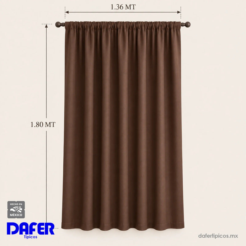 Set De Cortinas 2pz Cortas Viasoft 1.80mx1.18m Vianney® Marrón