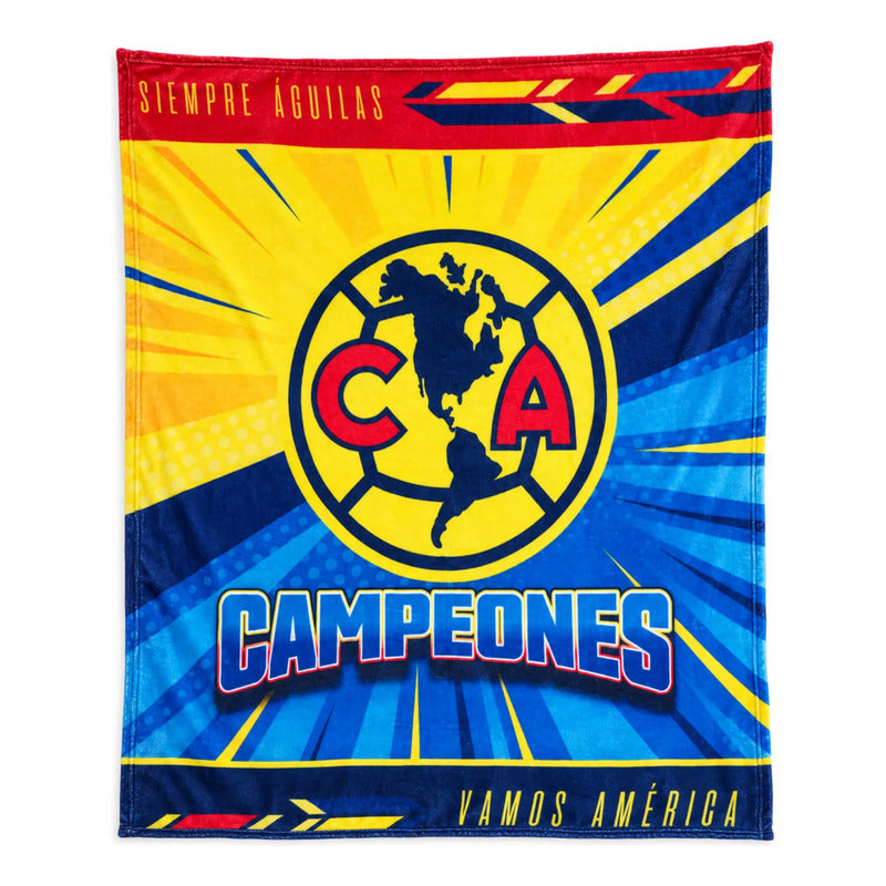 Frazada Ligera Super Suave Matrimonial Futbol Providencia® Equipo 500 G Campeones America