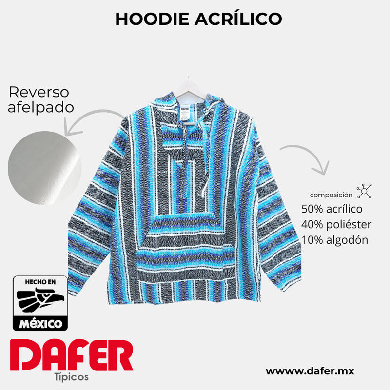 Suéter Poncho Canguro Artesanal Hoodie Acrilico Colores