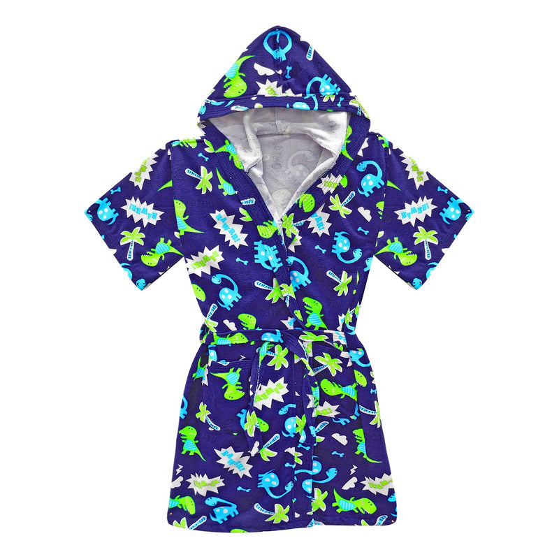 Bata De Baño Microfibra Estampada Diseños Animados