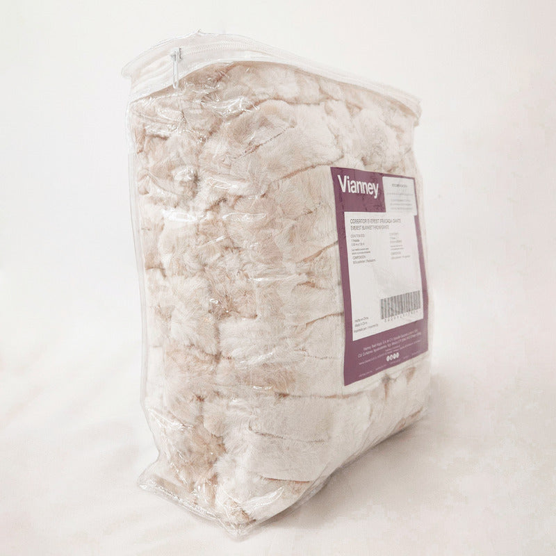 Frazada Gante Beige Suave Decoración 90x150cm Vianney® Liso Blanco