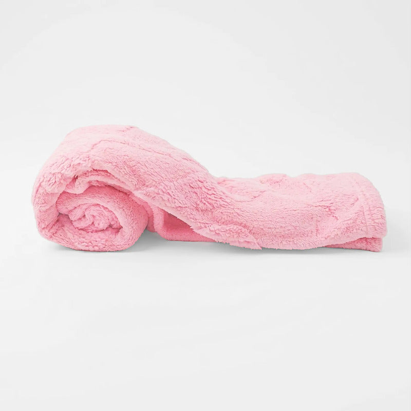 Cobertor Frazada Ligero Jacquard Cunero 90x110m Providencia® Elefantin Rosa Pálido