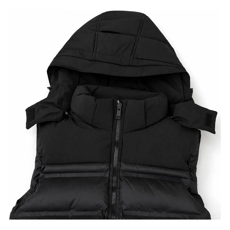 Chaleco Para Hombre Acolchado Con Capucha M.h45305 Bobois® Negro Lisa M