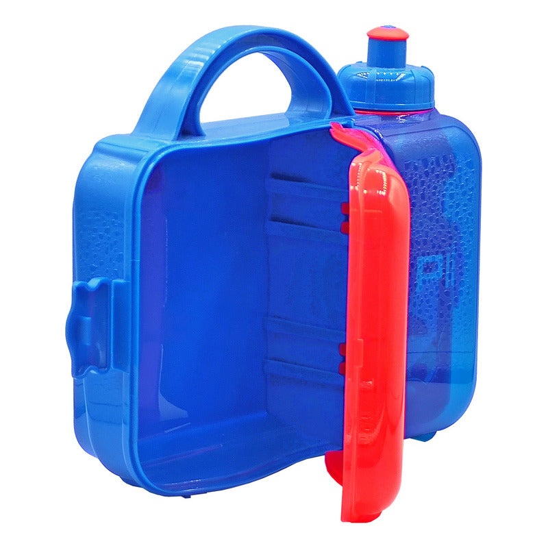 Lonchera Infantil De Plástico Con Botella Diseños Varios