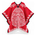Jorongo Gaban Artesanal Mexicano Colores Rojo Calendario Xg