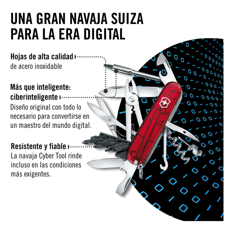 Navaja Multiherramienta Victorinox Cyber Roja Con 32 Funciones Rojo