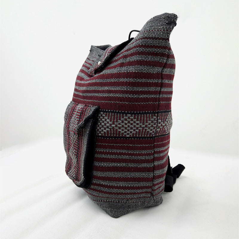 Mochila Artesanal Tejida Tipo Morral Con Bolsillo Frontal 10kg