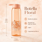 Botella De Plástico Ligera Con Asa 946ml Marca Zak!® Coral Claro