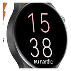 Reloj Smartwatch Hombre Race F1 Nylon Marca Nu Nordic® Negro Liso Naranja