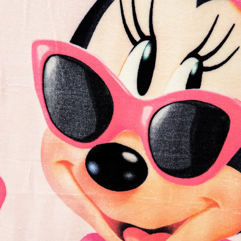 Cobertor Ligero Super Suave Matrimonial Diseños Providencia® Minnie Gafas 850 G Multicolor