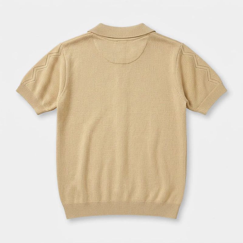 Playera Polo De Punto Para Hombre Mkhc0053 Marca Makn&co® Beige G Lisa