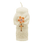 Set Para Bautizo Vela+concha+toalla+caja De Madera