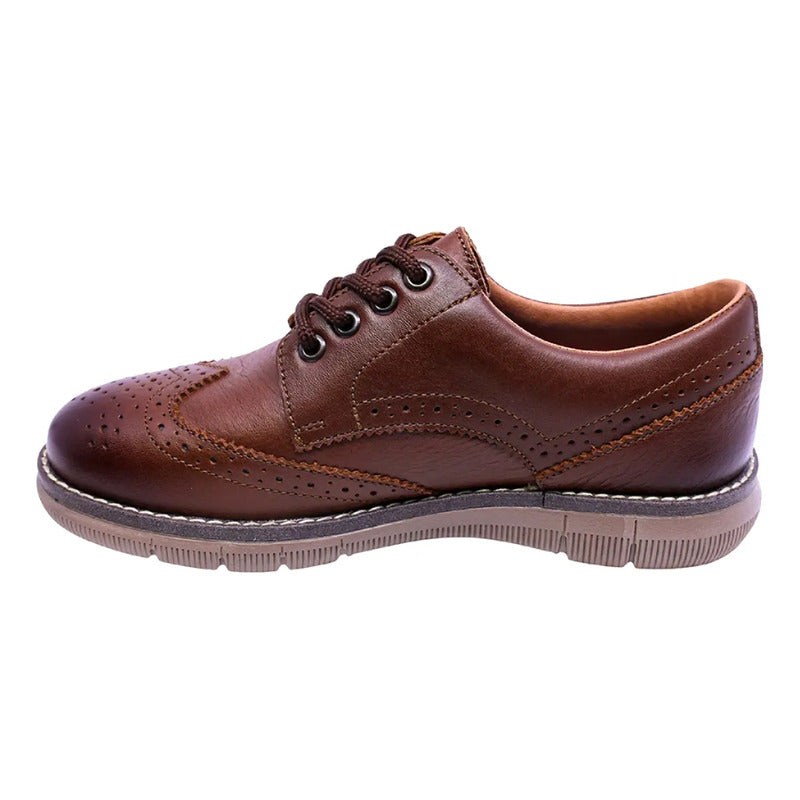 Zapato Tipo Oxford Para Niño 435502-m Marca Coqueta Y Audaz® Marrón Perforado 18.5 Mx