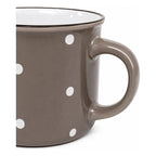 Taza De Ceramica Con Puntos 340ml Mod. 1744-60 Café Grisáceo Puntos