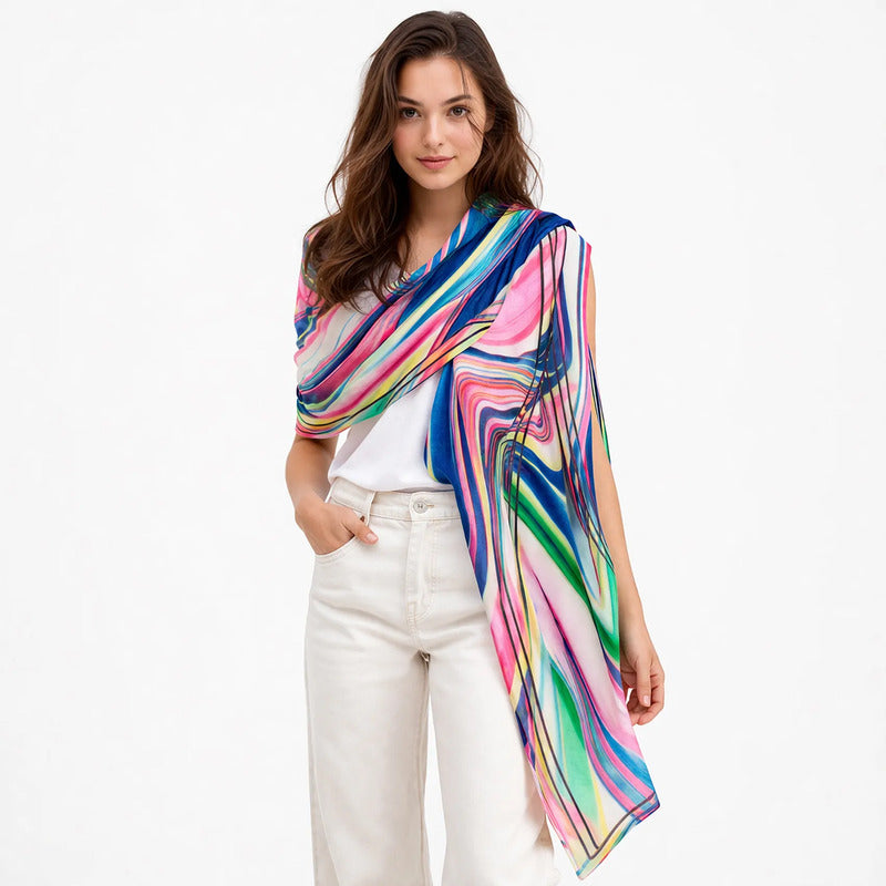 Pashmina Ligera Suave Casual Para Mujer Marca Desigual® Multicolor 24sawa35/9021 Unitalla