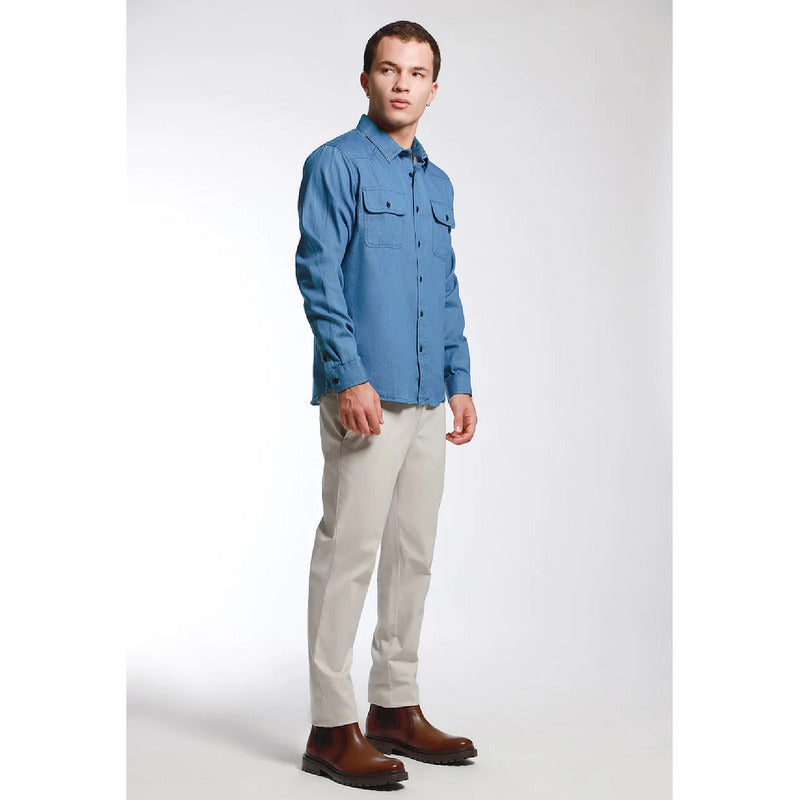 Camisa Regular Fit Casual Hombre Mod. Cjml0006 Marca Lob®