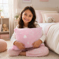 Almohada Infantil Pillow Suave Con Diseño Rosa Claro