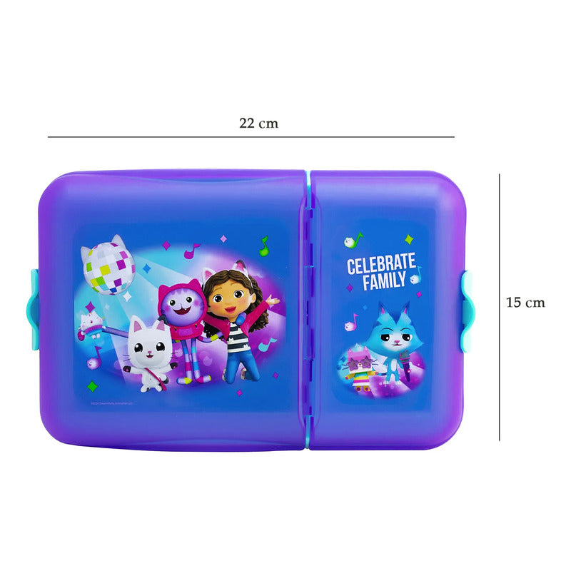 Lonchera Escolar Infantil Con 2 Divisiones Diseños Animados