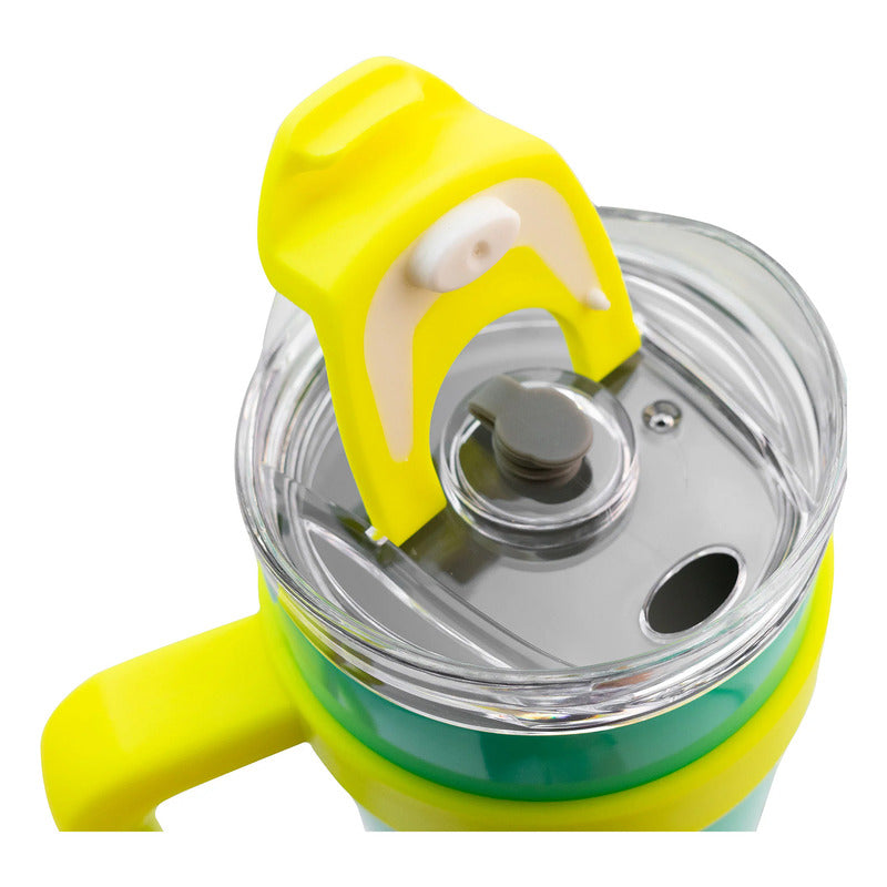 Termo Doble Pared Acero Inoxidable Con Asa/popote 1.2l Nuvó®