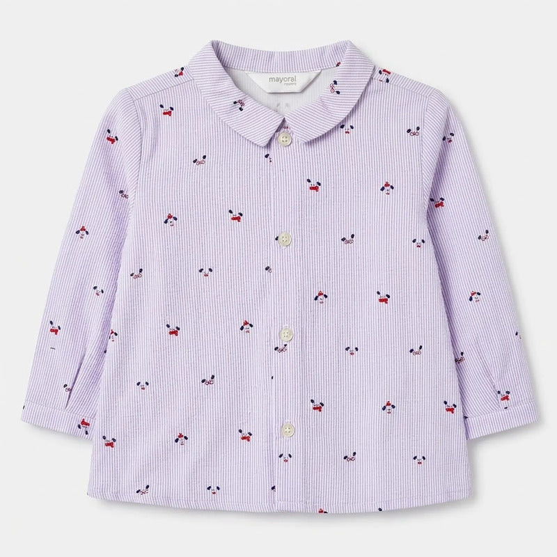 Camisa Casual Para Bebé Mod.2137 Marca Mayoral® Multicolor Perritos 4-6 Meses
