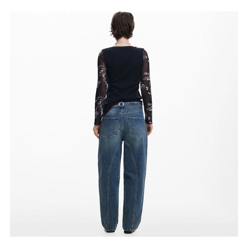 Blusa Casual Para Mujer Con Diseño Artístico Marca Desigual® Multicolor 25swtkaj