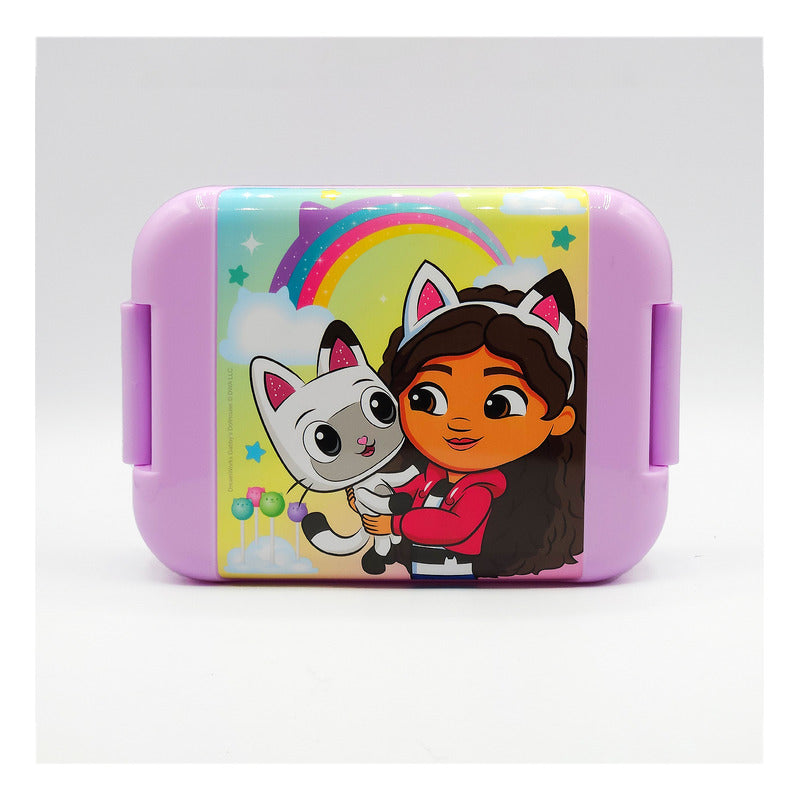 Lonchera Infantil De Plástico Con Botella Diseños Varios