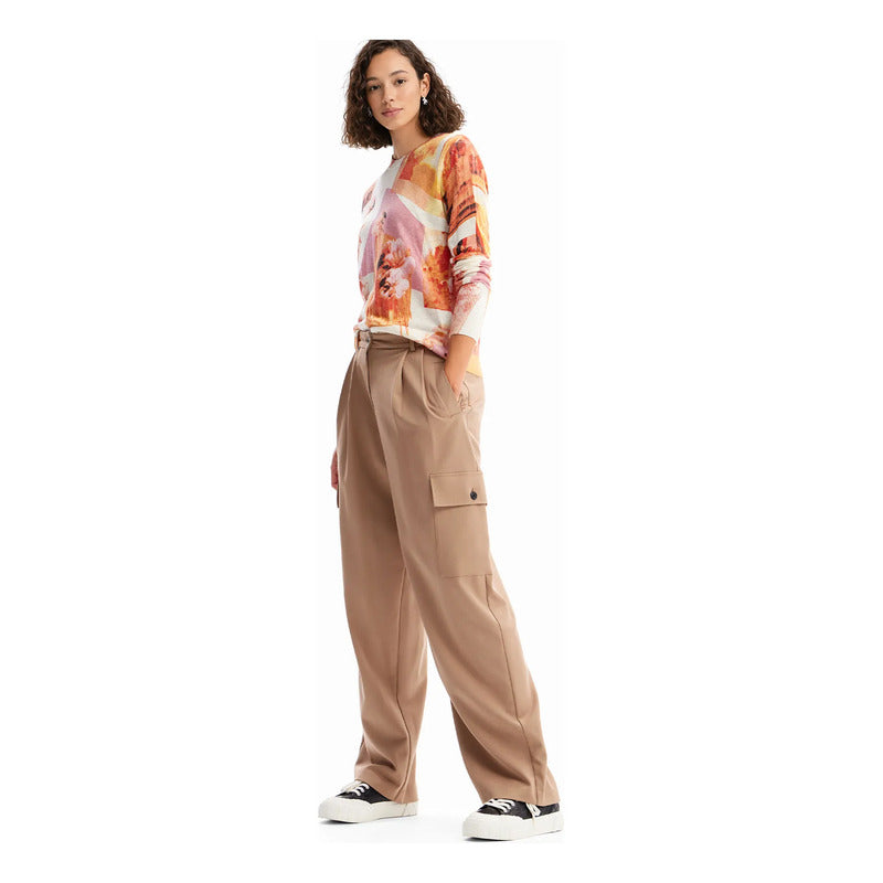 Sueter Ligero Para Mujer 23wwjf38/3049 Marca Desigual® Multicolor Floreado S