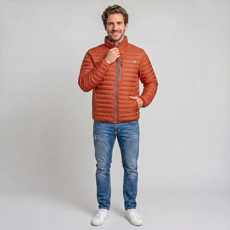 Chamarra Capitonada Para Hombre Cw90-pol8387  Greenlander® Naranja Ch Capitonado