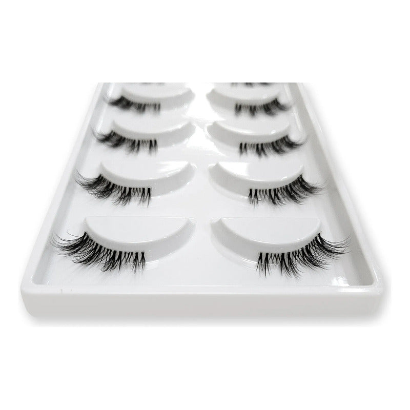 Pestañas Postizas En Tira 5 Pares Marca Kfer Valtierra® Negro Cutie C 1 Cm