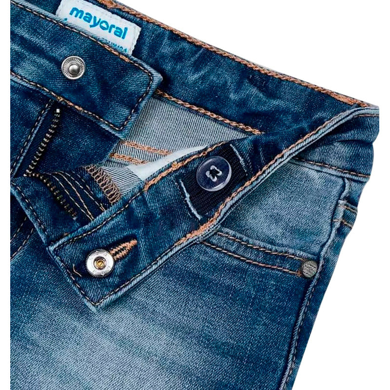 Short Casual Para Niña Mod.236 Marca Mayoral® Azul Acero Lisa 4