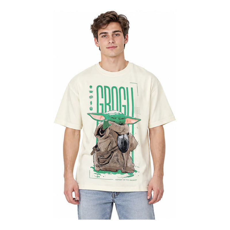 Playera Oversize Fit De Hombre The Child Mascara De Latex® Beige The Child G Lisa