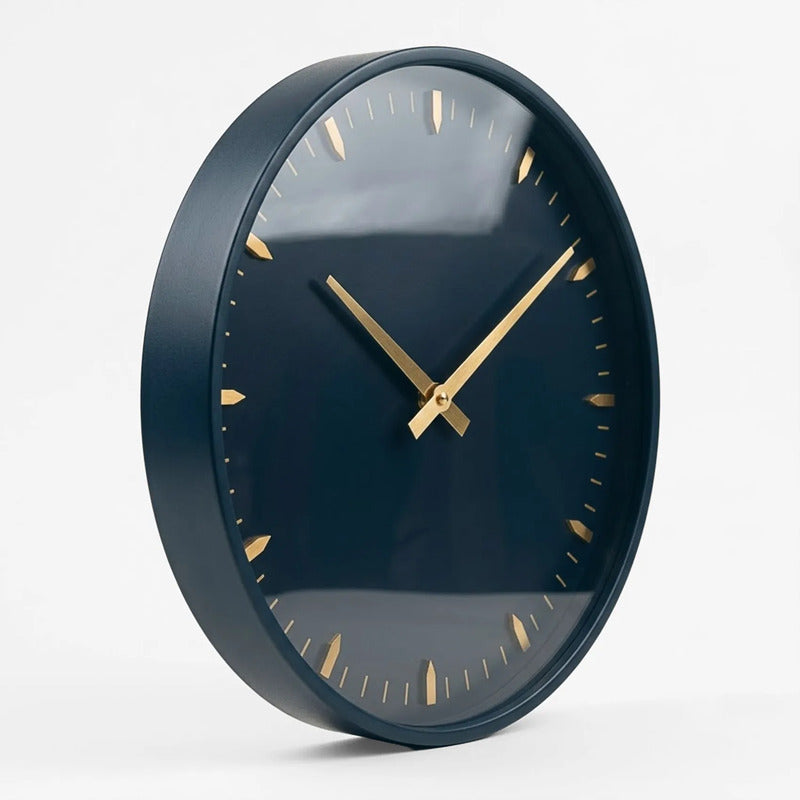 Reloj De Pared Para Interiores Moderno Decorativo 50cm Azul Oscuro
