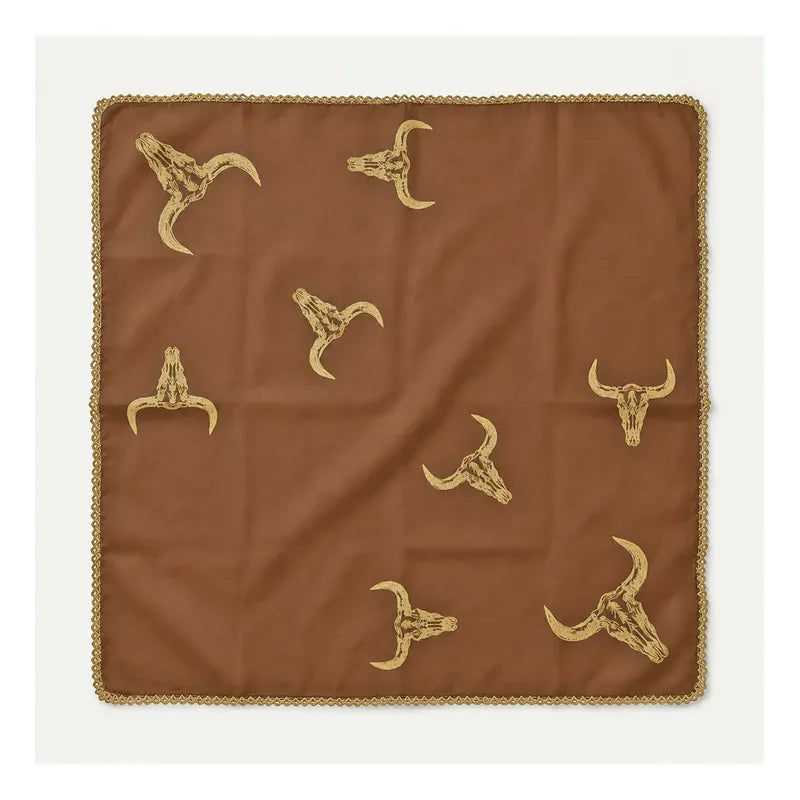 Pañuelo Multiusos Ligero Diseño Tradicional 55x55cm Marrón Toros Unitalla