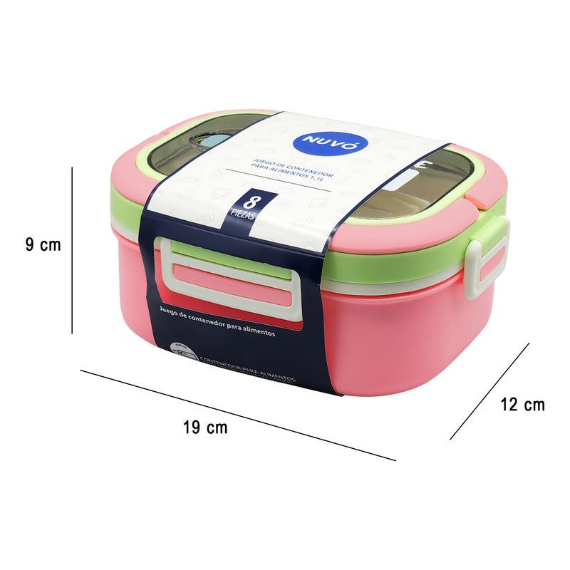 Contenedor De Alimentos Con Cubiertos Hermético Multicolor / 2415-4648