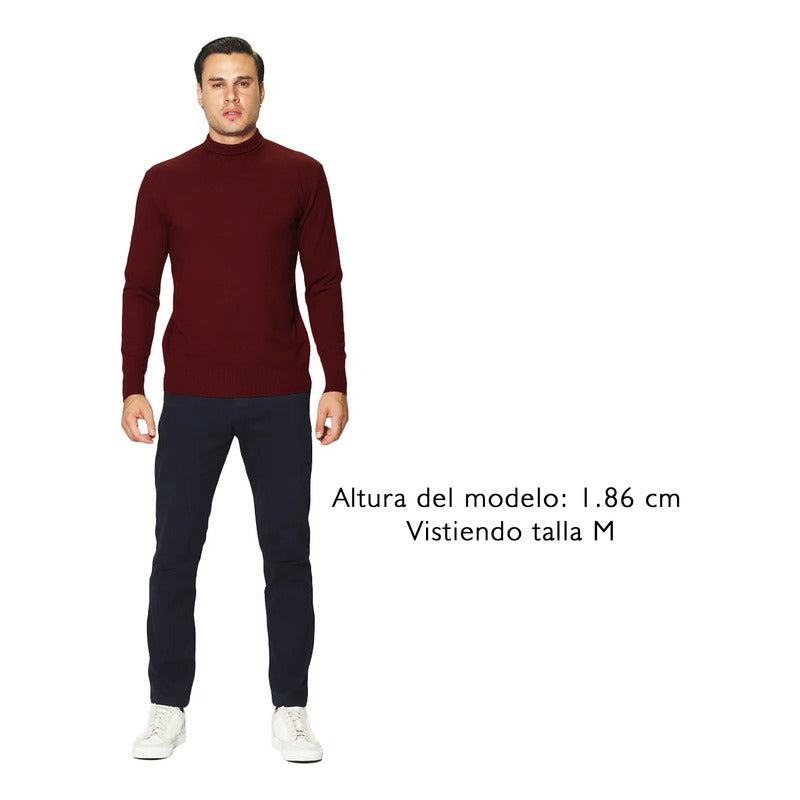 Sueter Para Hombre Liso Cuello Alto E45302 Marca Bobois®